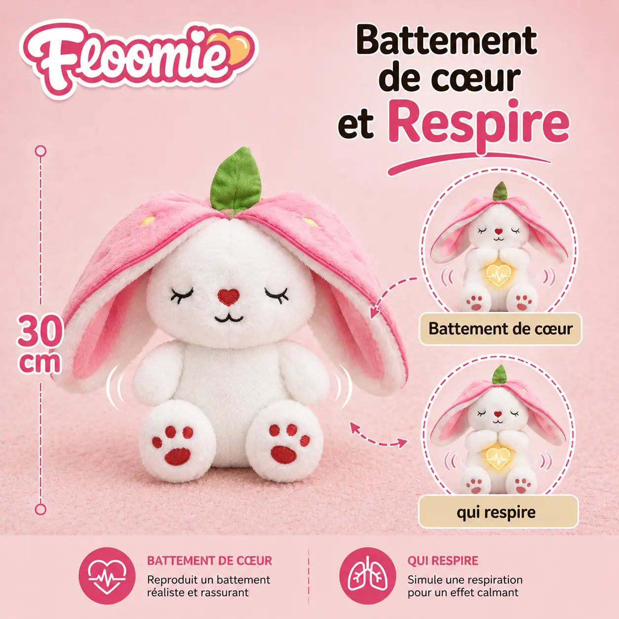 Peluche Lapin qui Respire | Floomie® Floomie