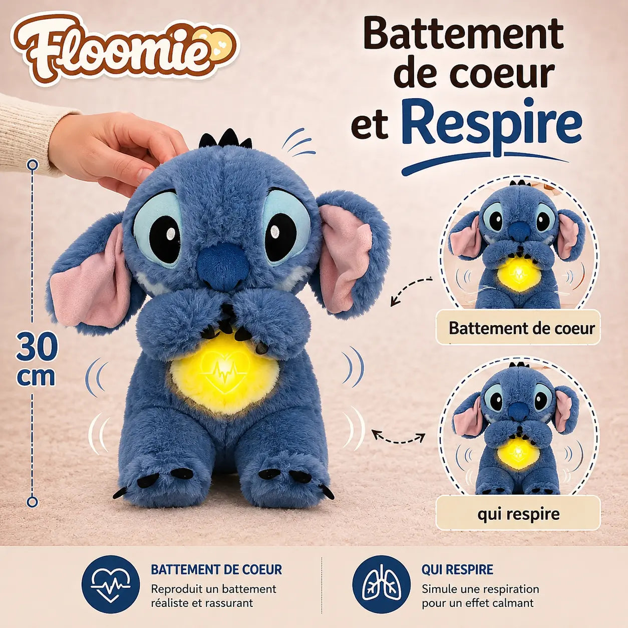 Peluche Stitch qui Respire | Floomie® Floomie
