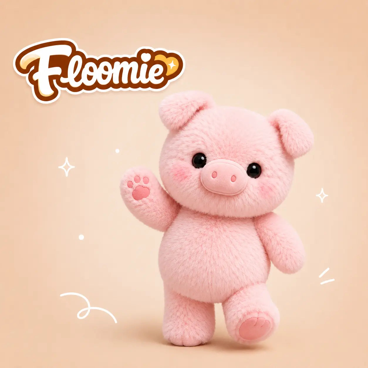 Peluche cochon qui court | Floomie® Floomie
